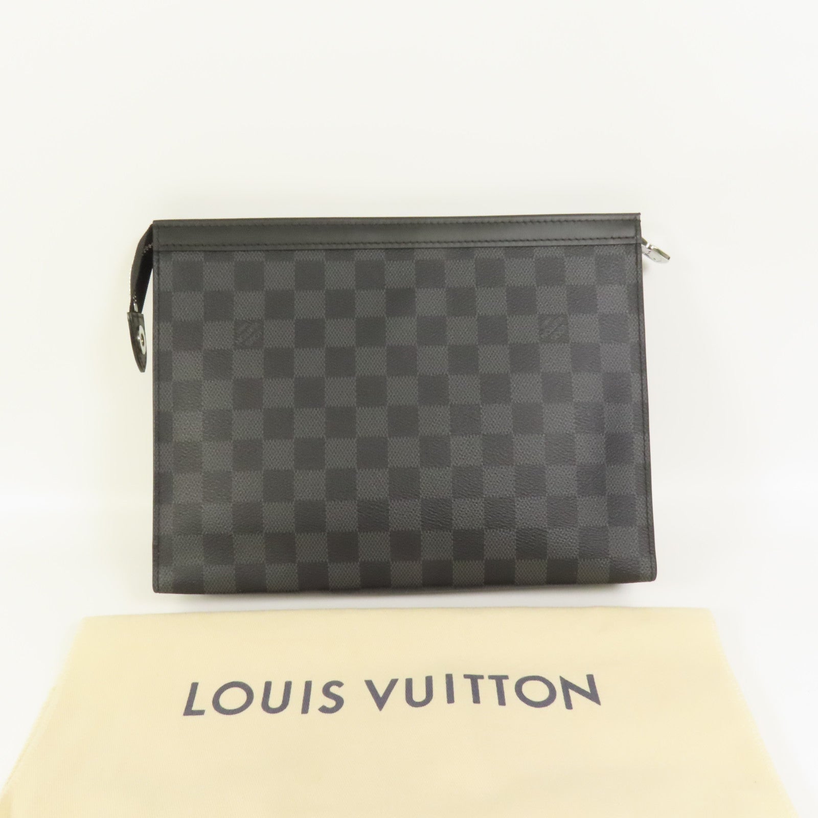 LOUIS VUITTON Damier Graphite Pochette Voyage MM銀扣手拿包