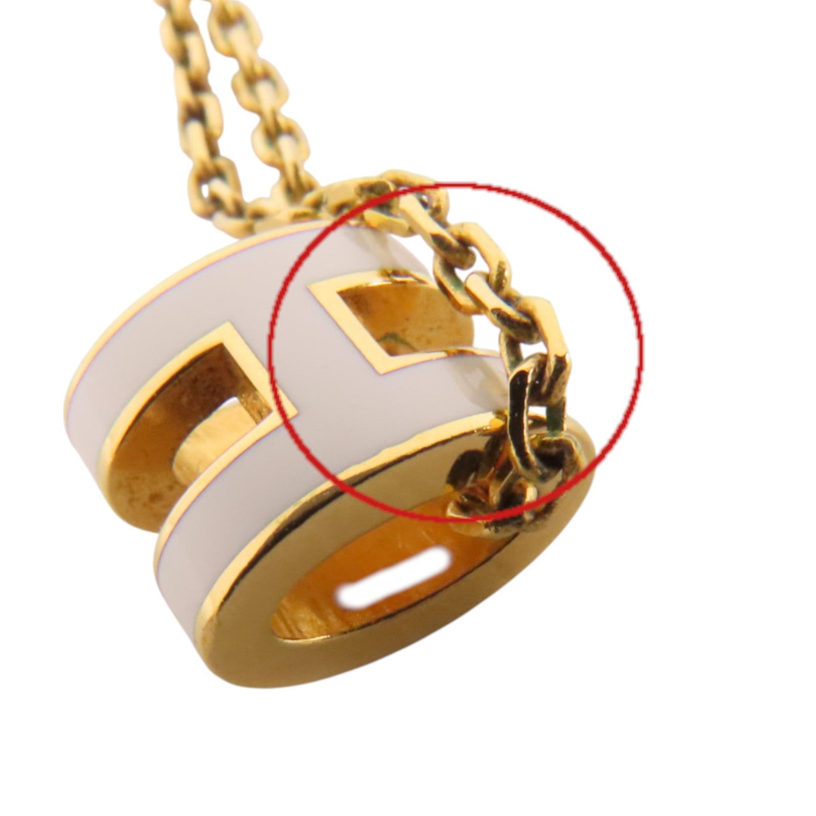 HERMES 金屬/琺瑯Pop H Necklace金扣項鏈