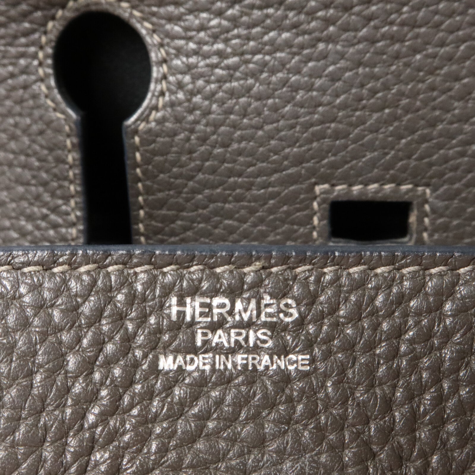 HERMES Clemence皮革Birkin 30手挽袋Graphite