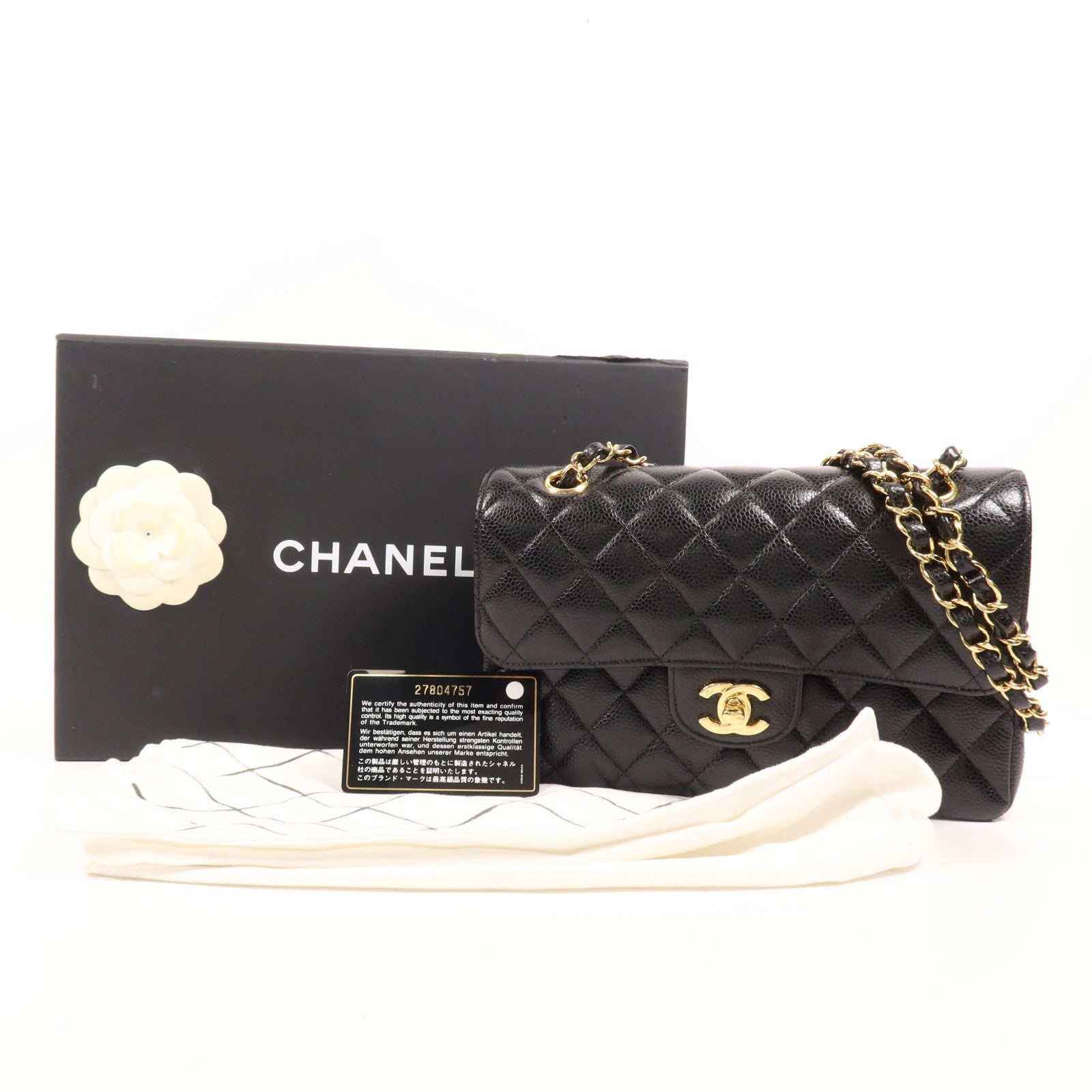CHANEL 牛皮皮革Classic 23金扣鏈帶肩背袋