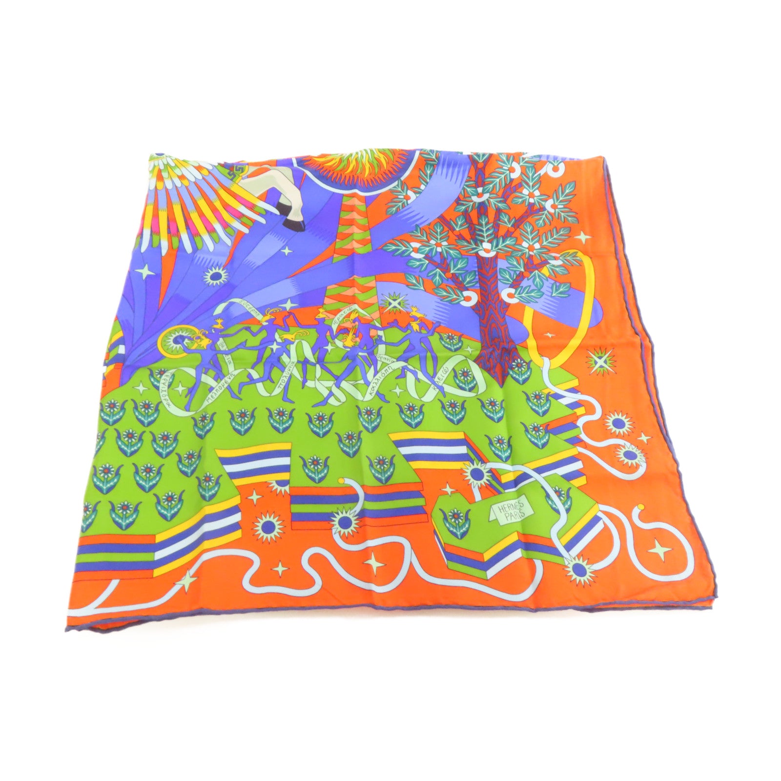 HERMES 【激減優惠】絲質Scarf 90x90絲巾橙色/藍色/彩色