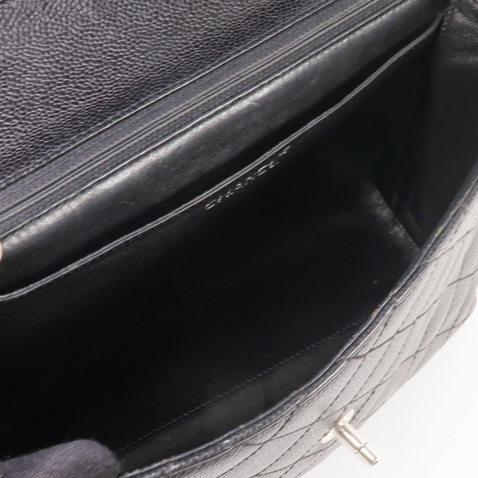 CHANEL 牛皮皮革Vintage Handbag銀扣手挽袋