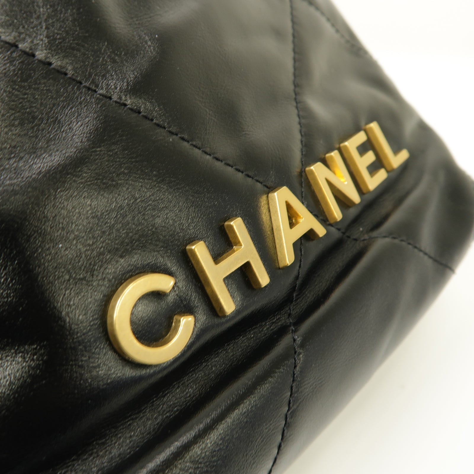 CHANEL 【激減優惠】菱格牛皮皮革22 Mini金扣手挽肩背兩用袋黒色
