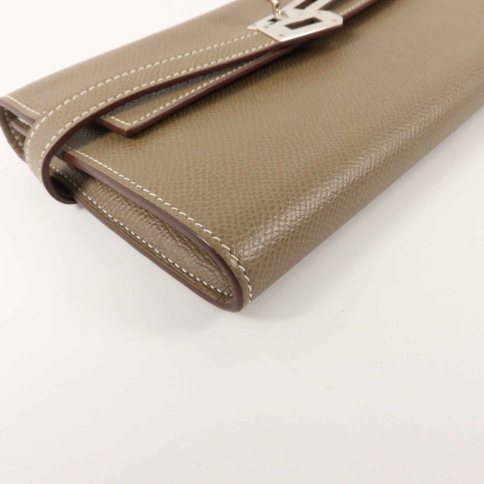 HERMES Epsom皮革Kelly Wallet長錢包Etoupe