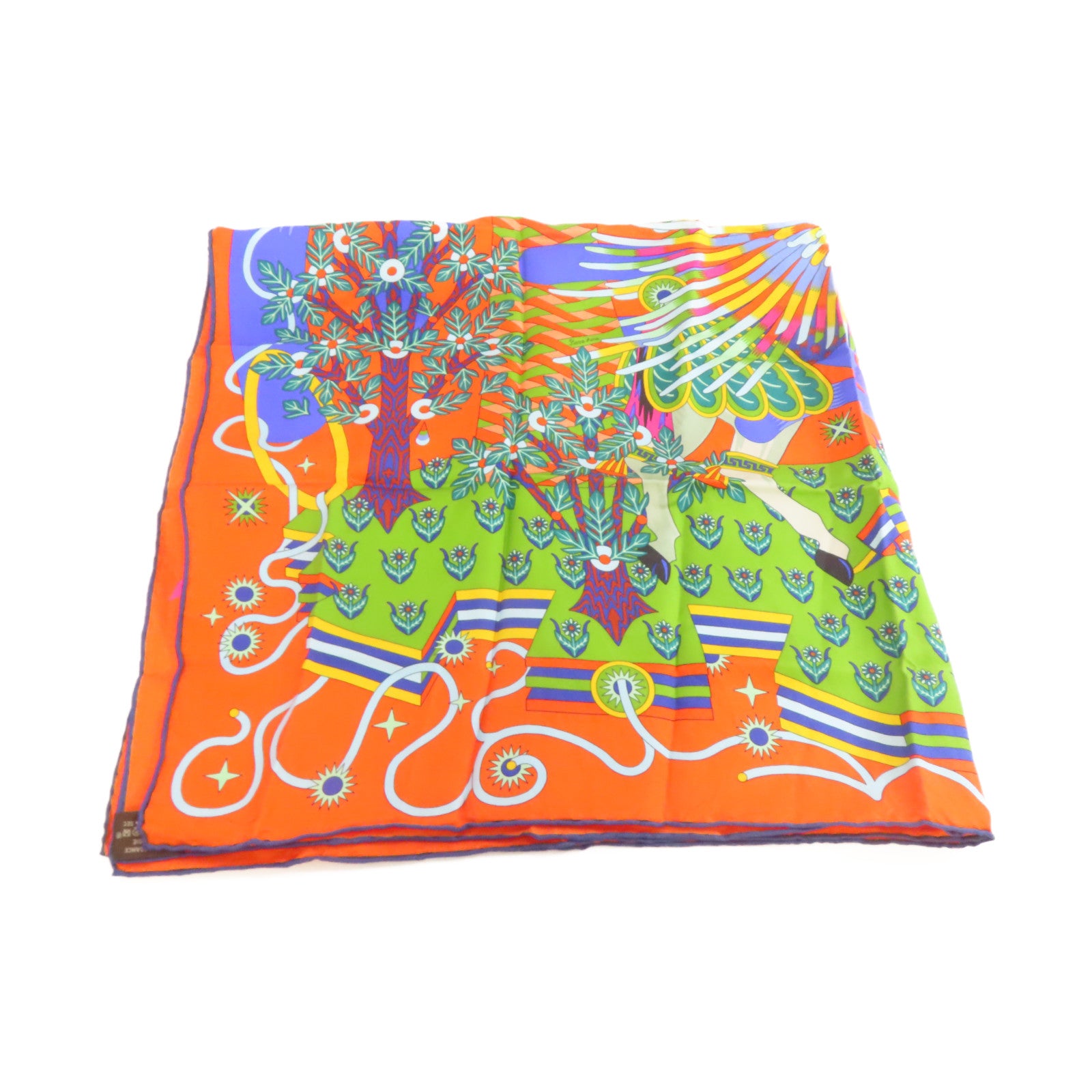 HERMES 【激減優惠】絲質Scarf 90x90絲巾橙色/藍色/彩色