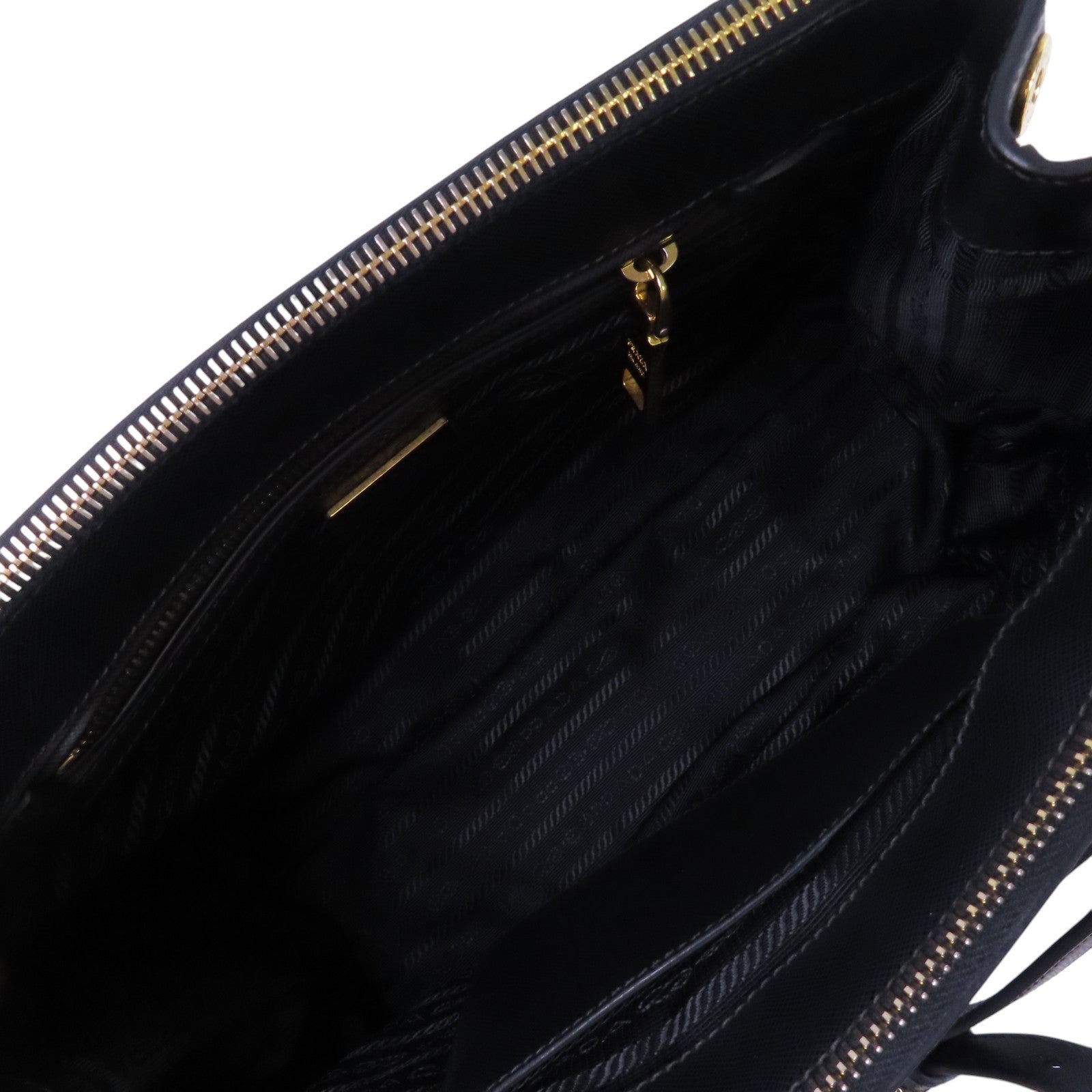 PRADA Saffiano皮革2Way Shoulder金扣手挽肩背兩用袋