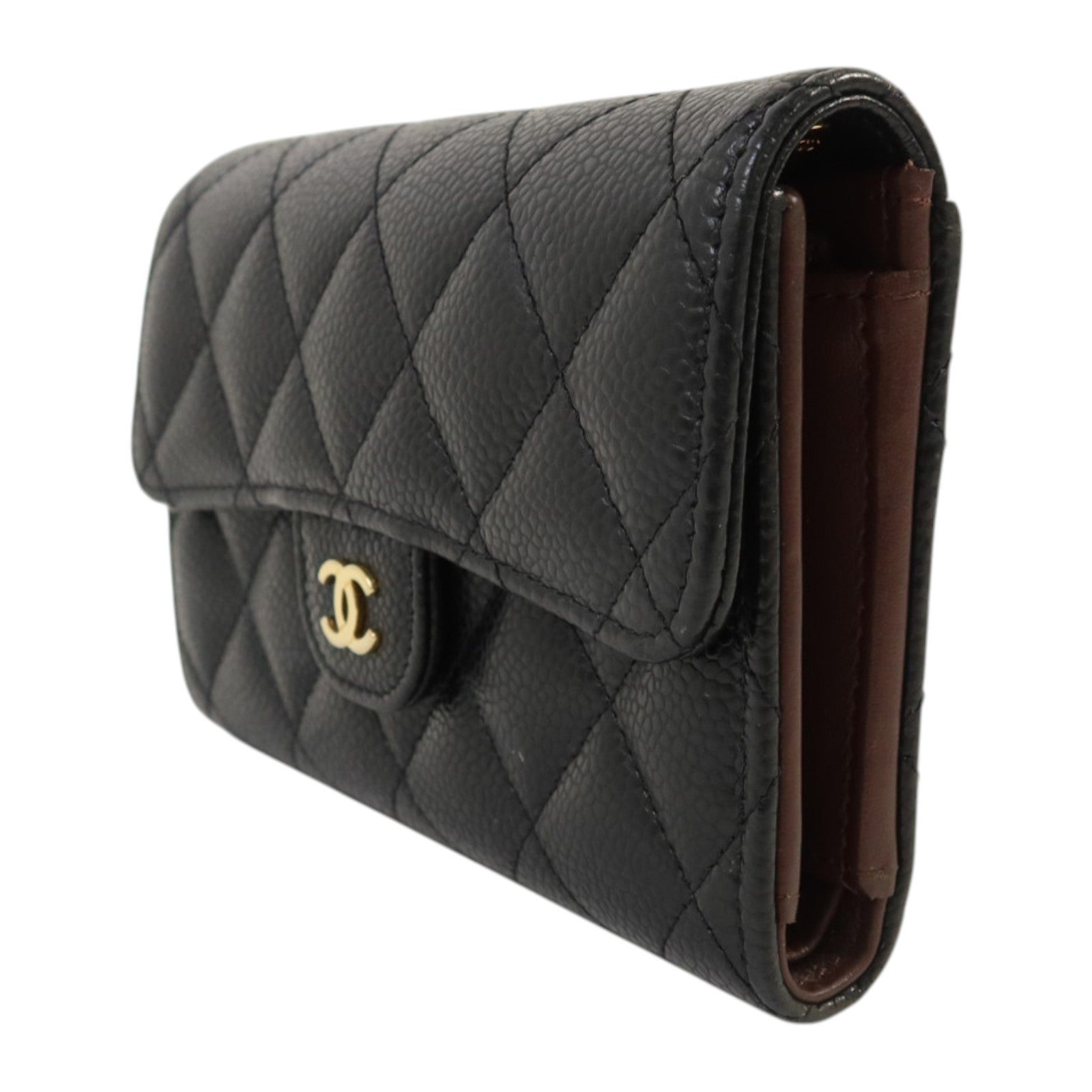 CHANEL 牛皮皮革Classic Medium Flap Wallet金扣錢包