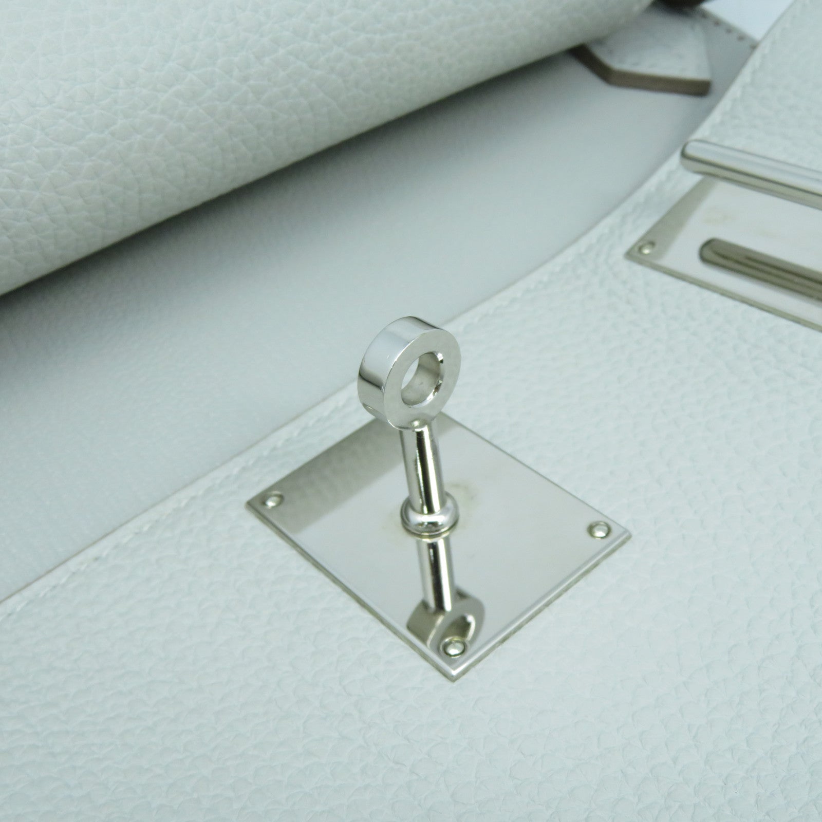 HERMES Clemence皮革Jypsiere 31銀扣肩背袋Gris Perle珍珠灰色