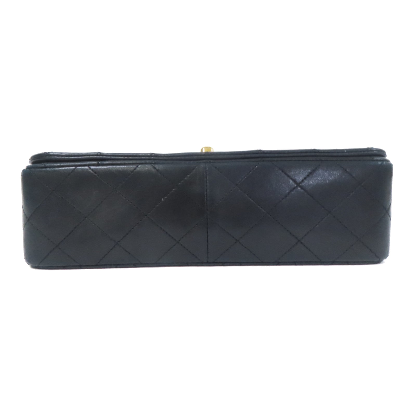 CHANEL CC GHW Vintage Shoulder Bag Lambskin Leather Black