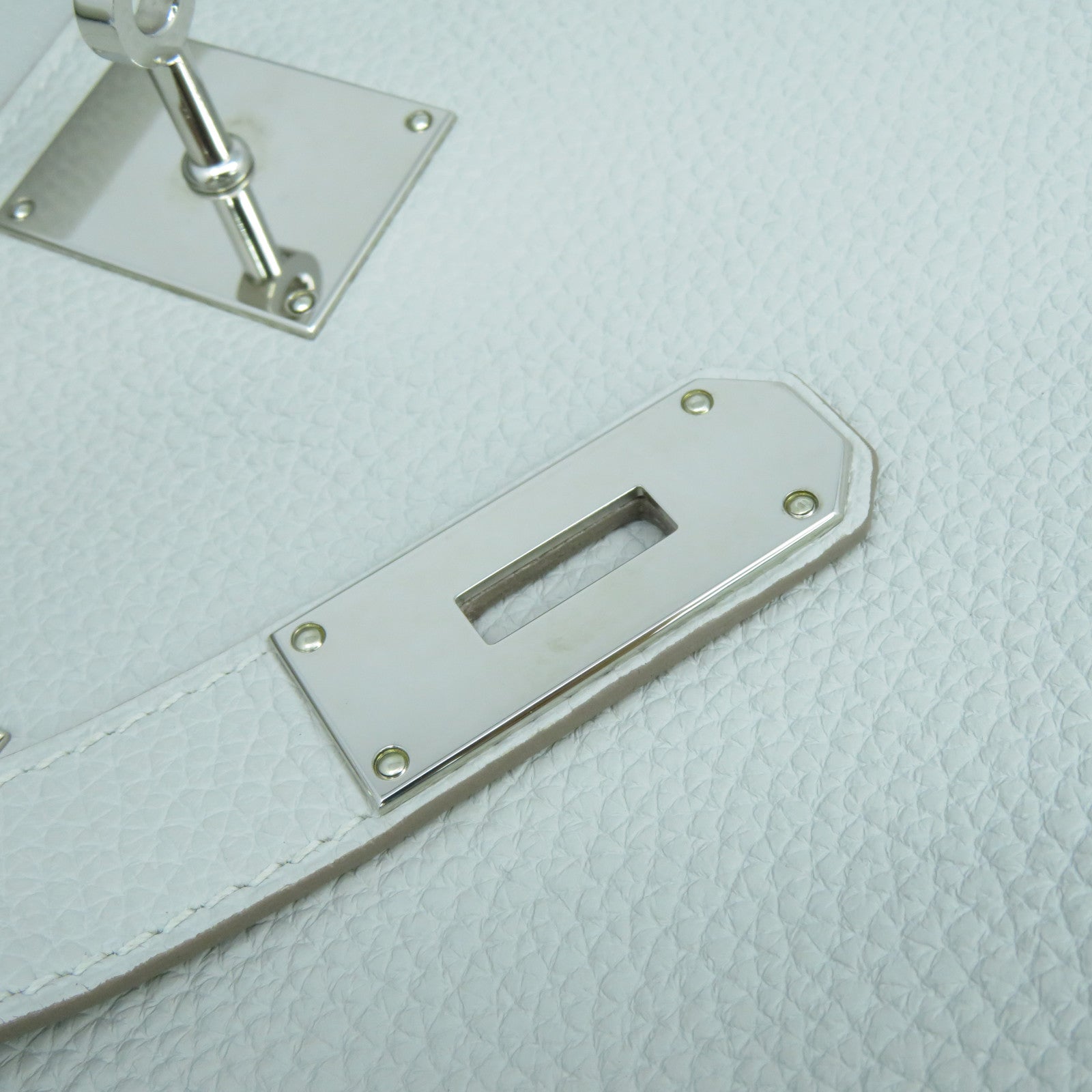 HERMES Clemence皮革Jypsiere 31銀扣肩背袋Gris Perle珍珠灰色