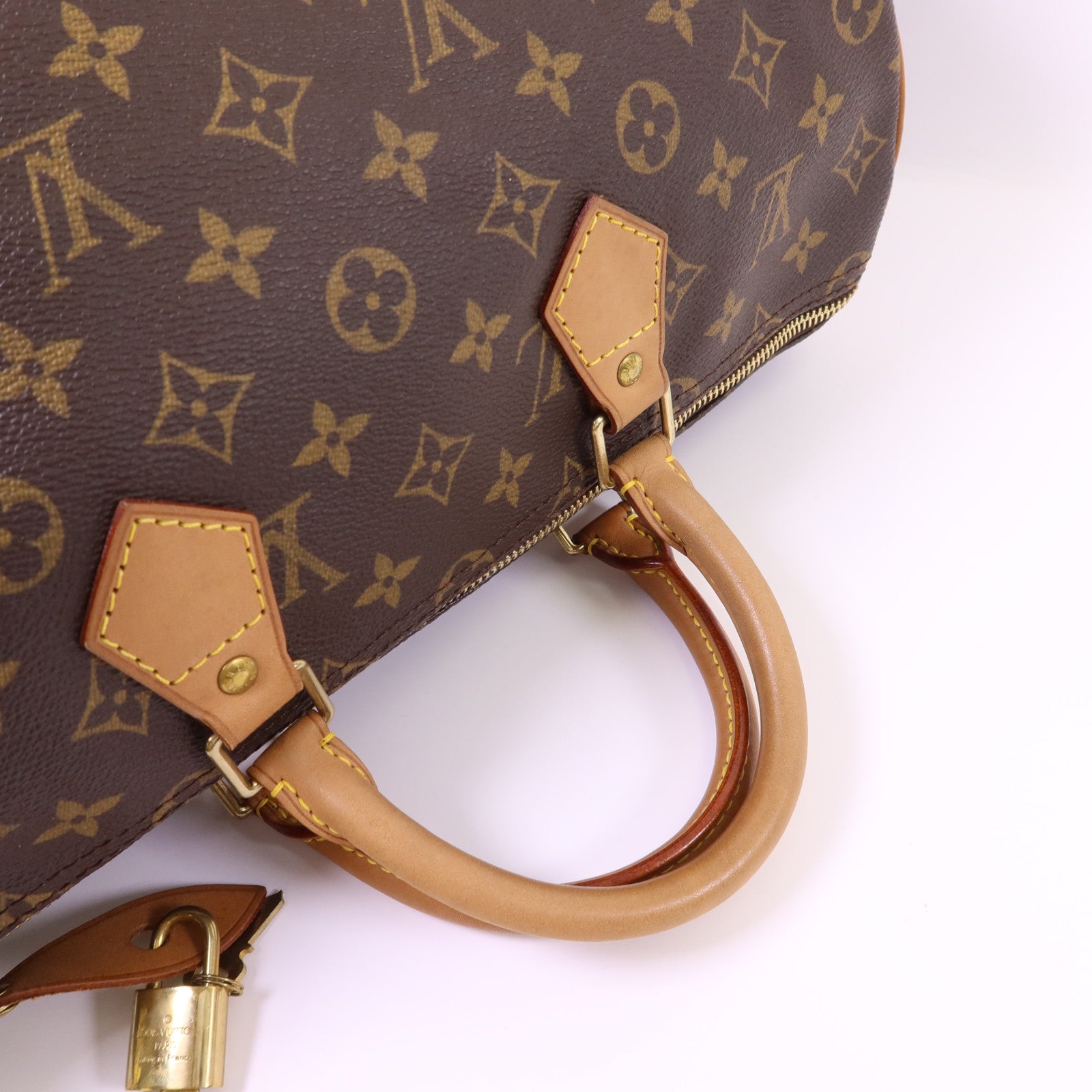 LOUIS VUITTON Monogram Speedy 35金扣手挽袋