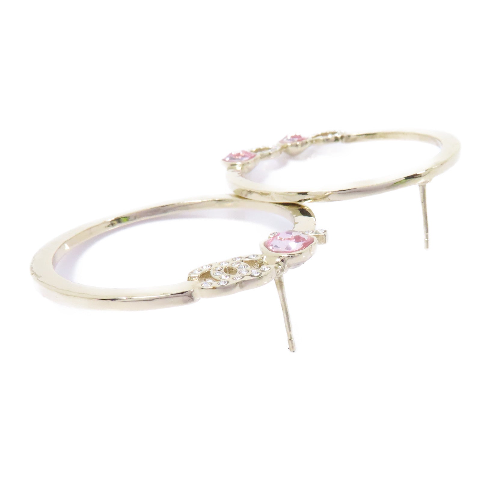 CHANEL 【激減優惠】PVC/金屬Earrings耳環金色/粉紅色