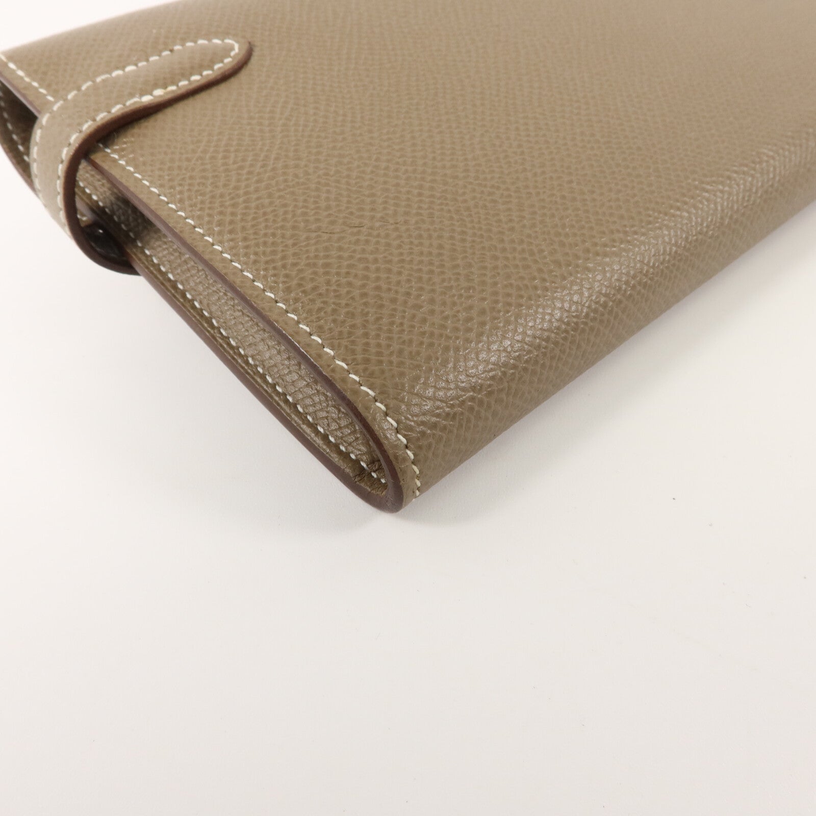 HERMES Epsom皮革Kelly Wallet長錢包Etoupe