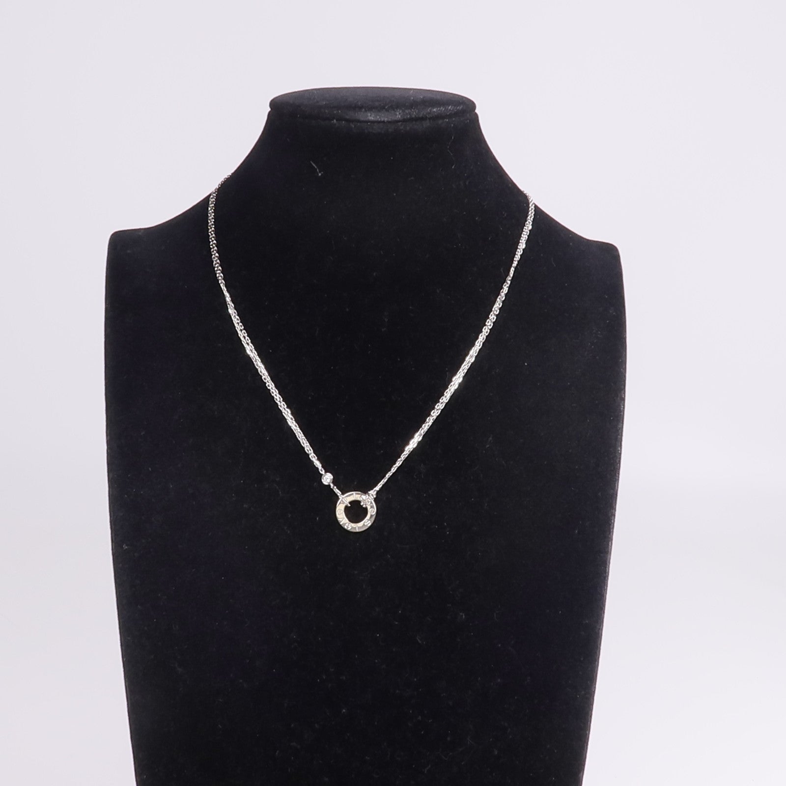 CARTIER 18K白金Love Necklace 2 Diamonds鑽石項鍊