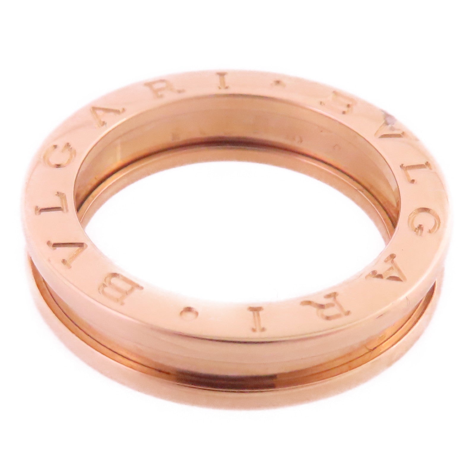 BVLGARI 18K玫瑰金B-zero1-1band Ring戒指#51/US#5.5
