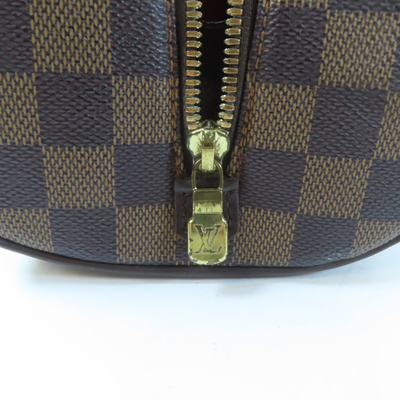 LOUIS VUITTON Damier Ribera Mini金扣手挽袋啡色
