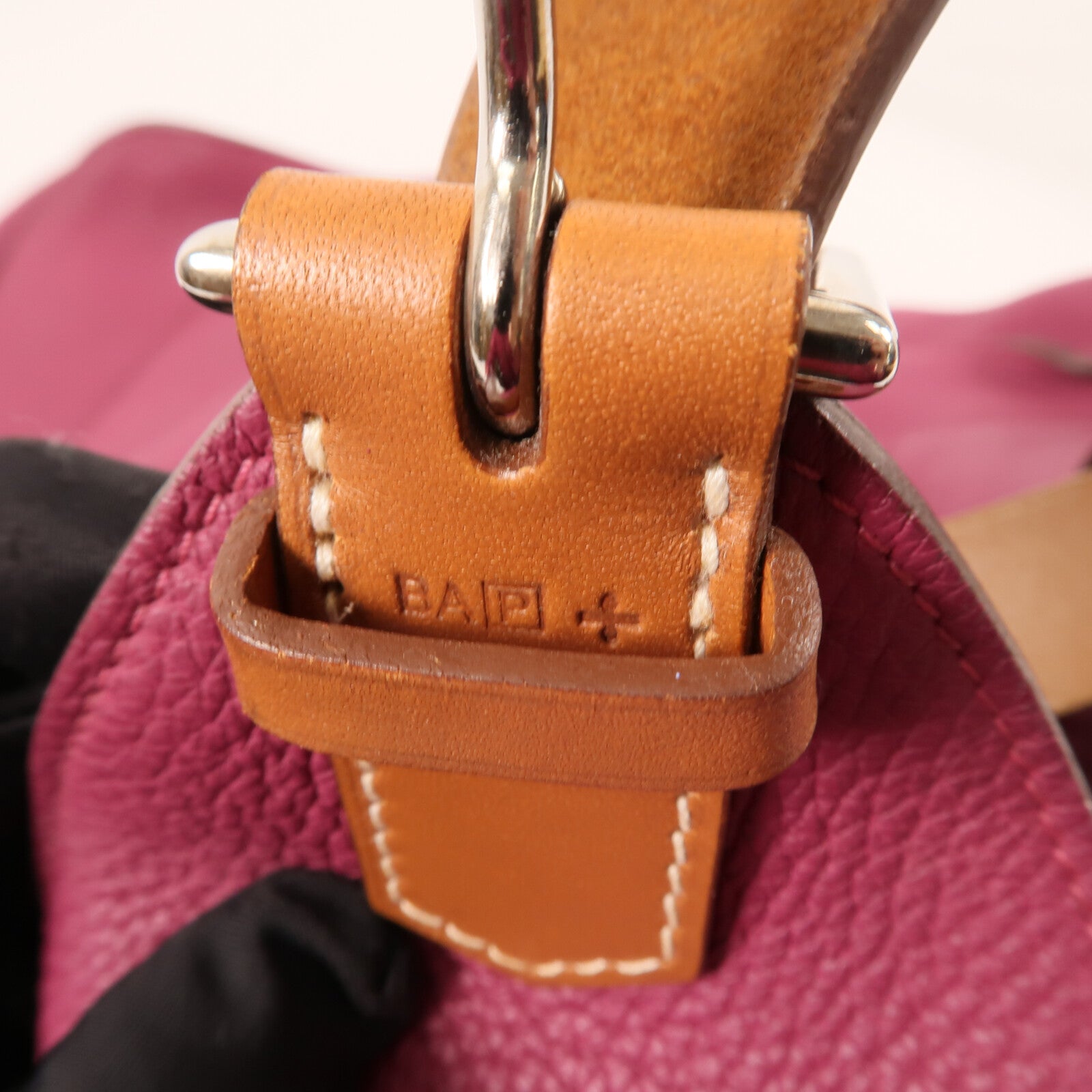 HERMES Clemence皮革Marwar GM銀扣肩背袋Tosca