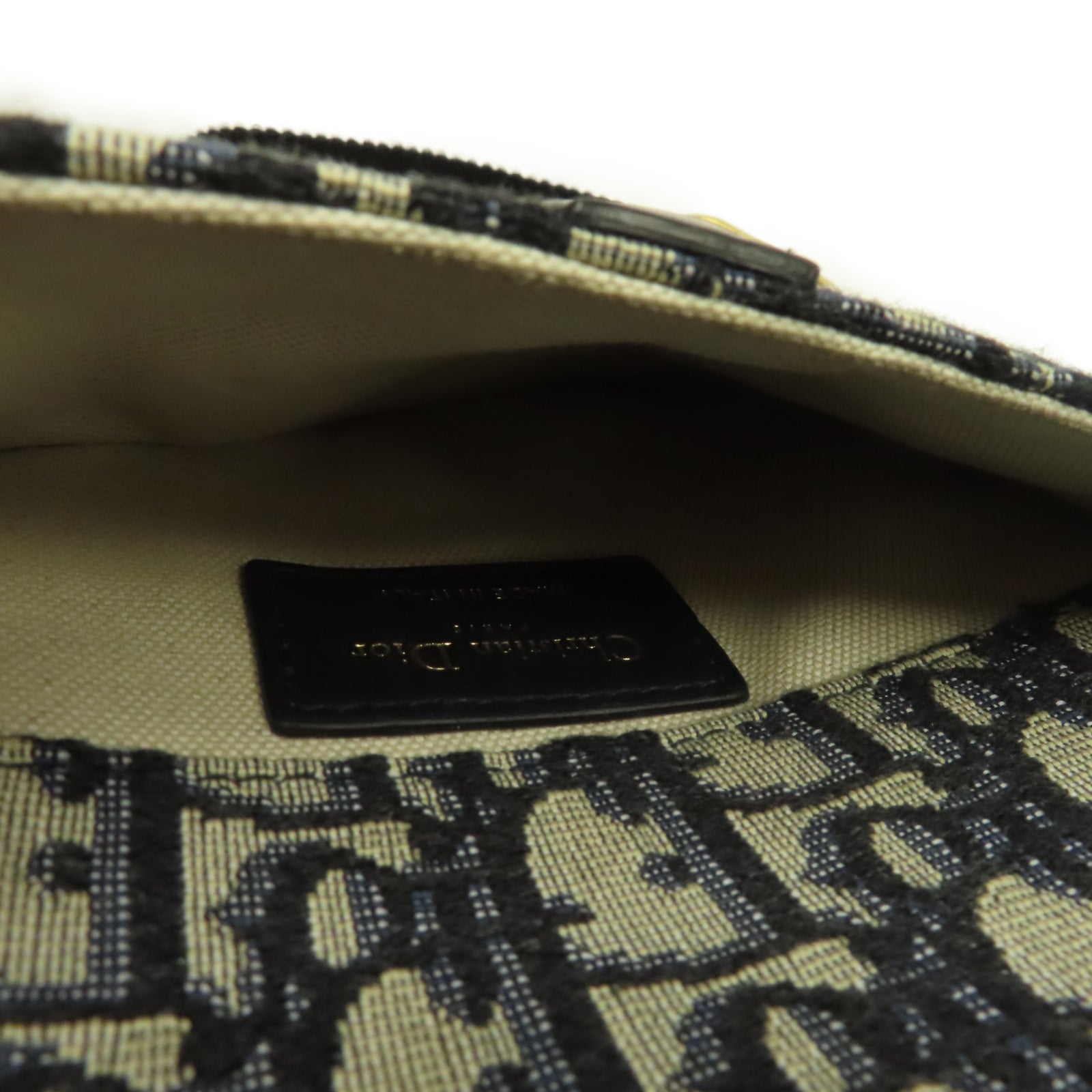 Dior 【激減優惠】帆布Saddle Oblique Waist Belt Bag金扣腰包藍色