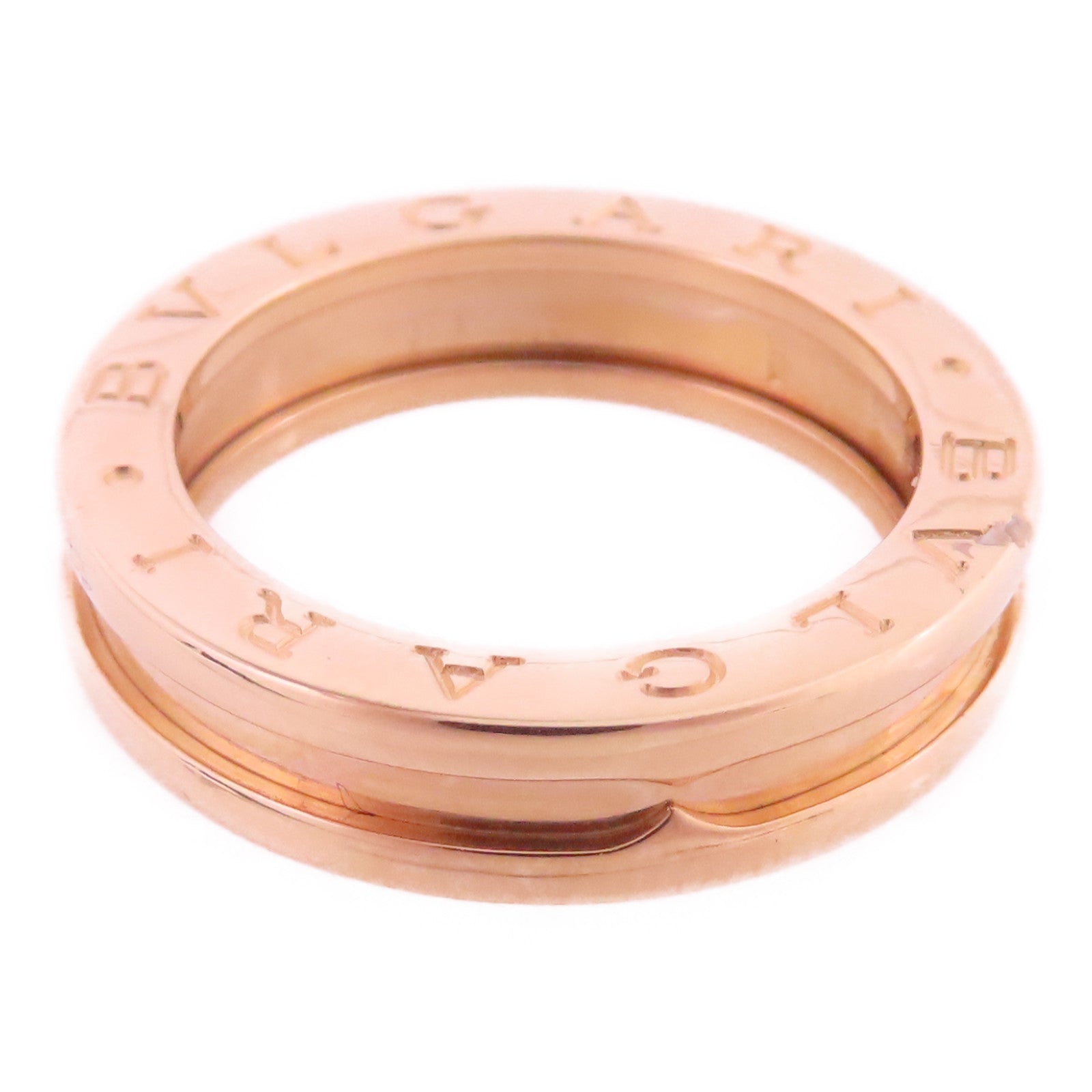 BVLGARI 18K玫瑰金B-zero1-1band Ring戒指#51/US#5.5