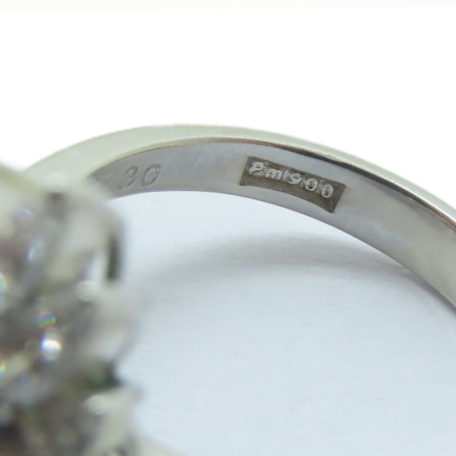 JEWELRY PT900鉑金Emerald Ring 1.3ct綠寶石/0.89ct鑚石戒指US#6.25