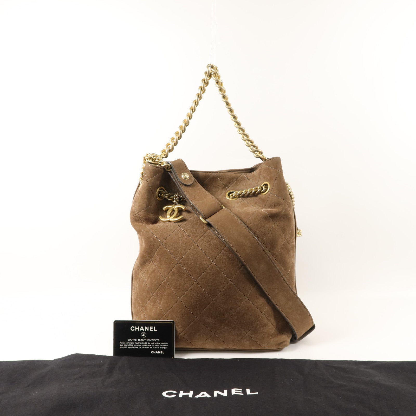 CHANEL 麂皮皮革2 Way Shoulder Bag手挽肩背兩用袋