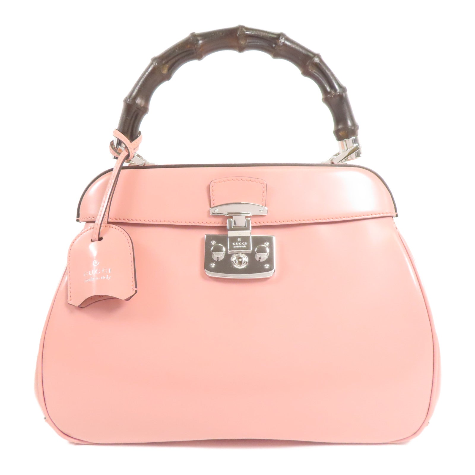 GUCCI GG SHW Hand Bag Calfskin Leather Pink