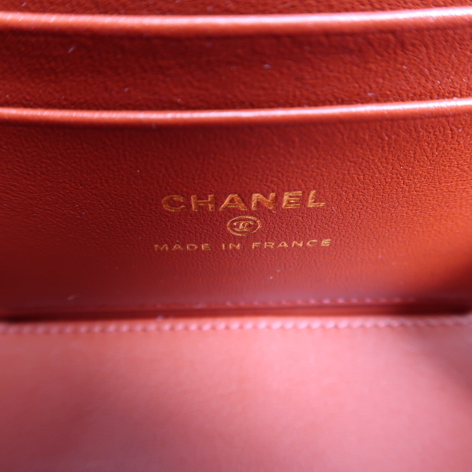 CHANEL 牛皮皮革Vanity Case金扣鏈帶肩背袋