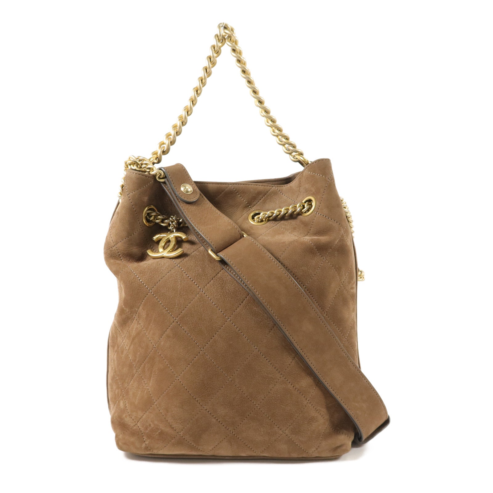 CHANEL 麂皮皮革2 Way Shoulder Bag手挽肩背兩用袋