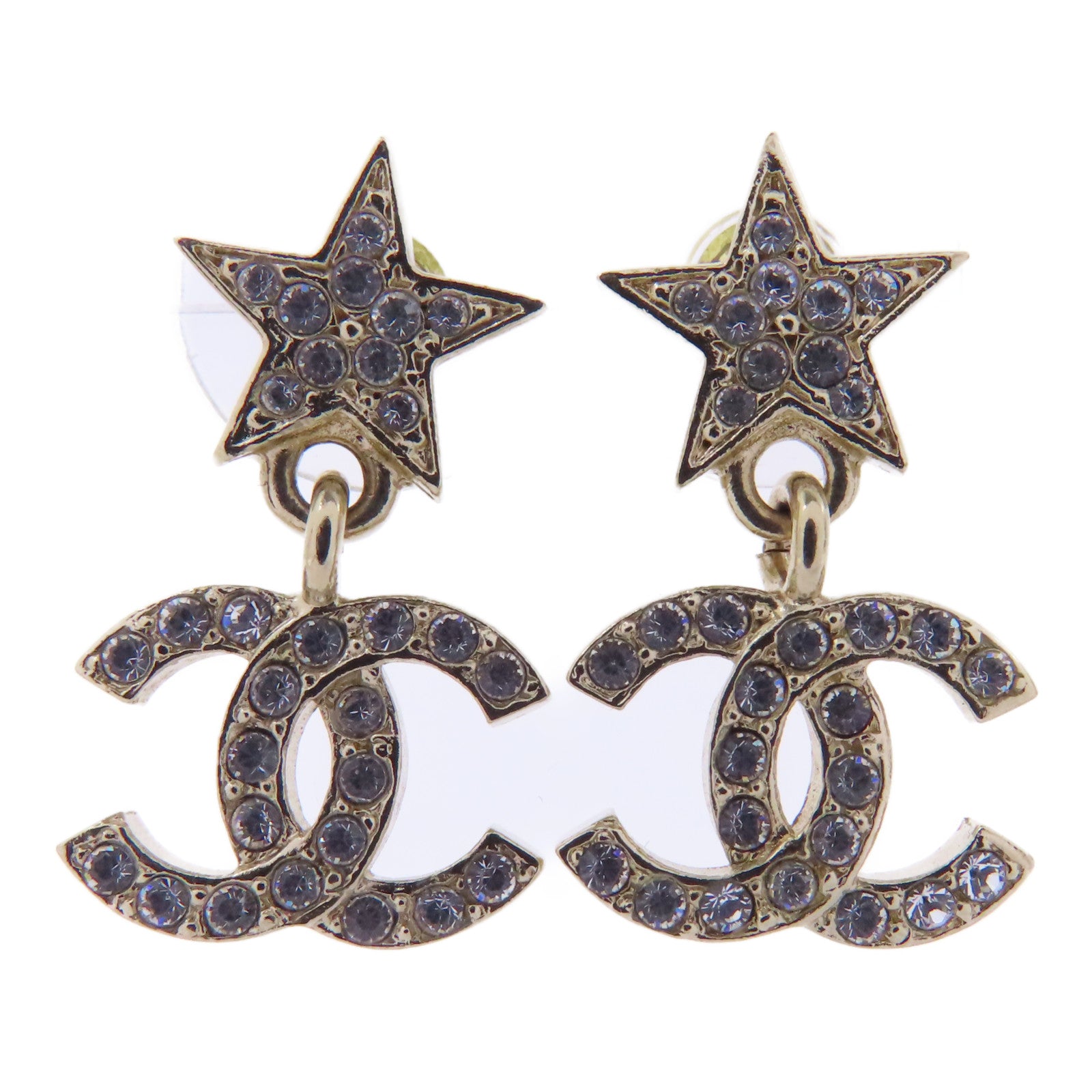 CHANEL PVC/金屬Earrings耳環金色/透明