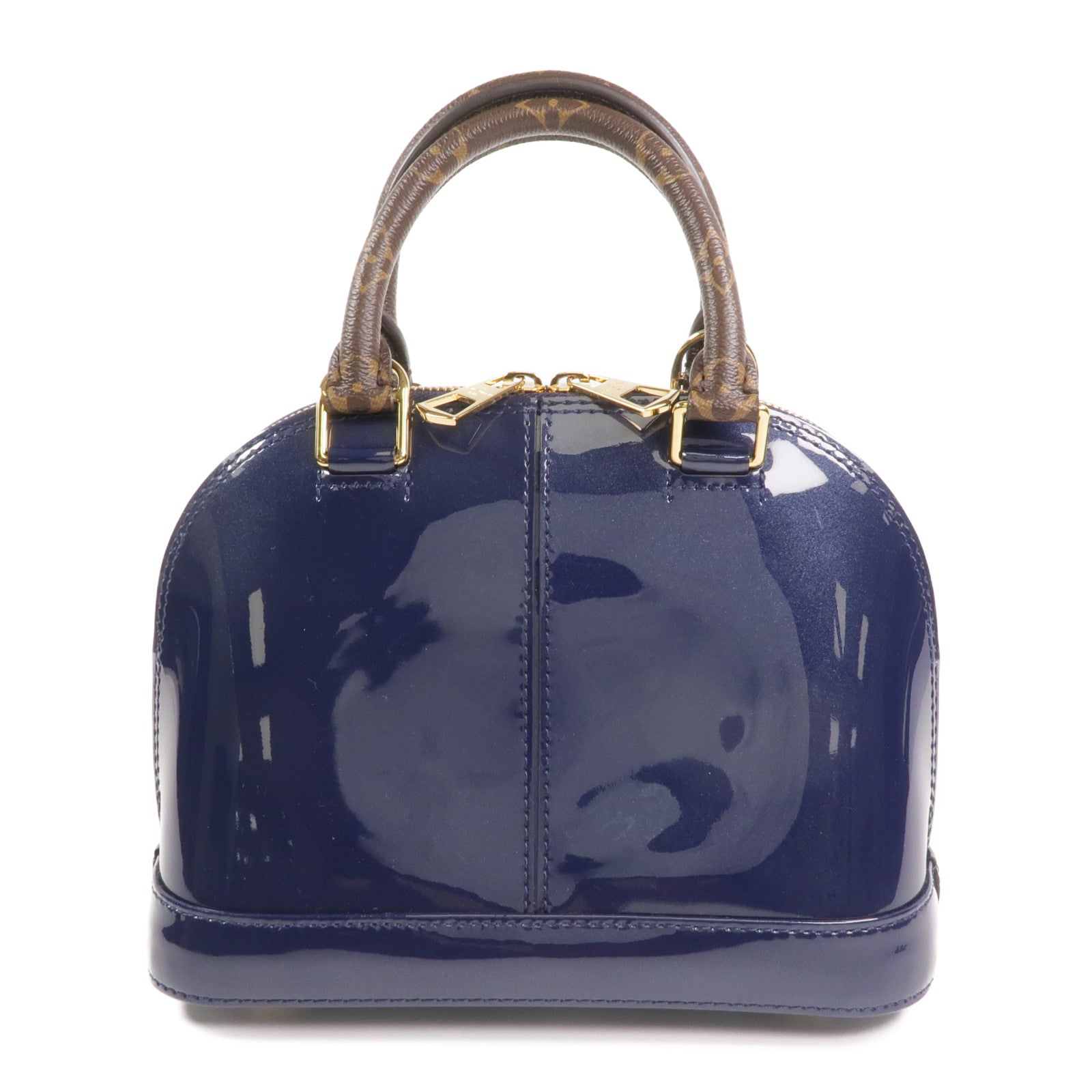 LOUIS VUITTON Monogram/Monogram Vernis Alma BB金扣手挽肩背兩用袋