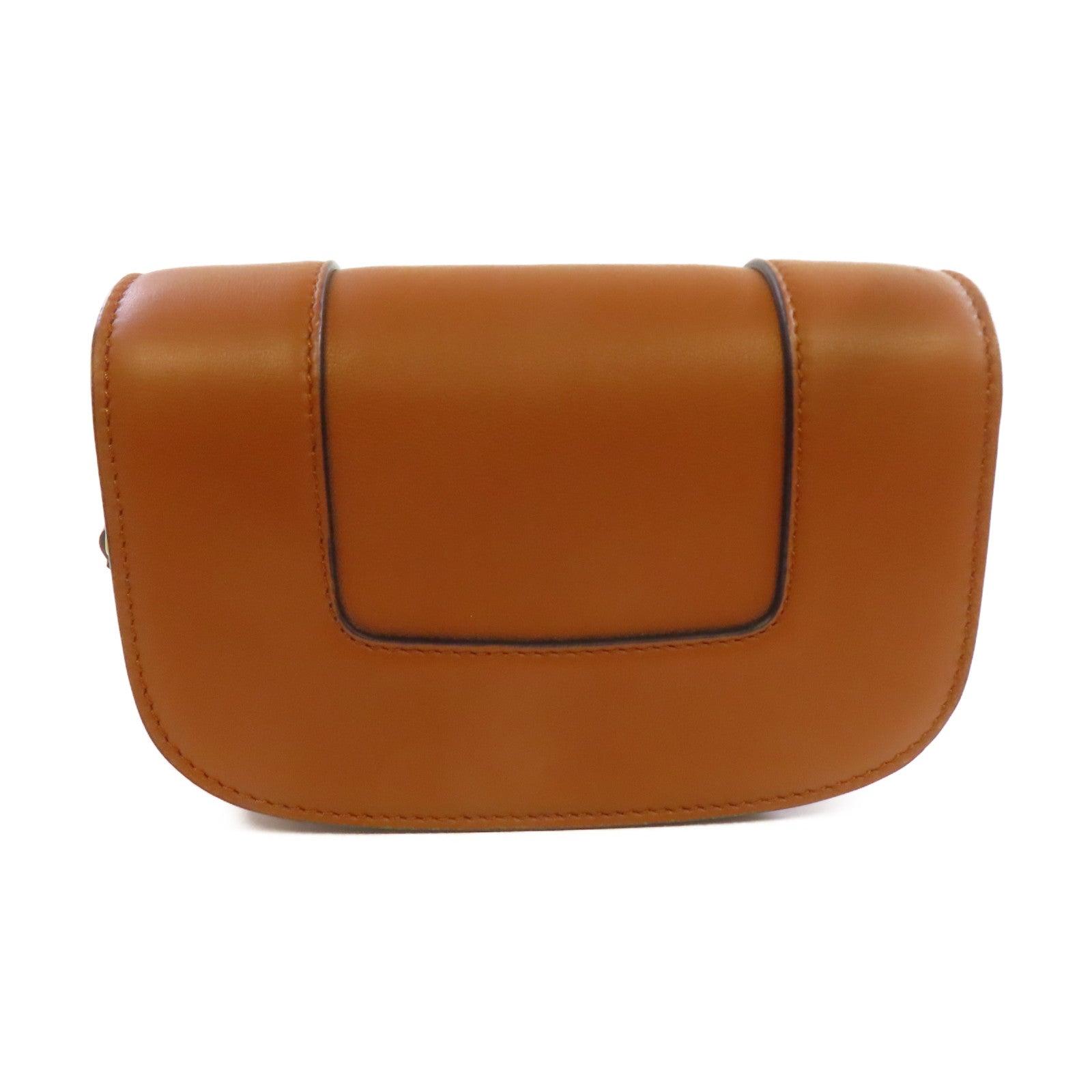 Valentino 【激減優惠】牛皮皮革Shoulder Bag金扣肩背袋啡色