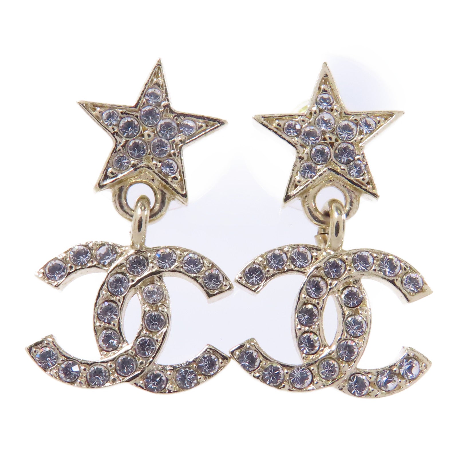 CHANEL PVC/金屬Earrings耳環金色/透明