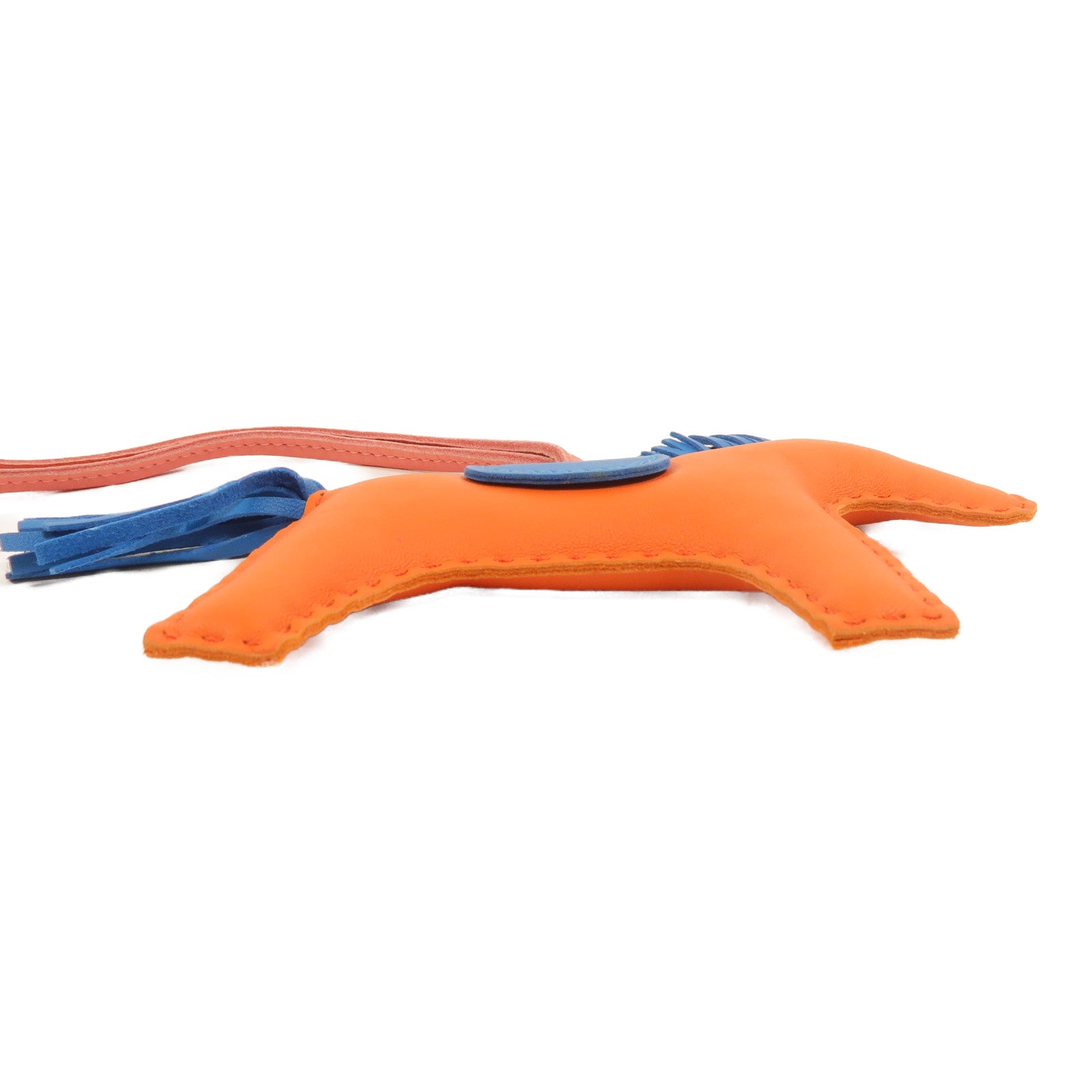 HERMES Milo皮革Rodeo MM掛飾Orange Poppy