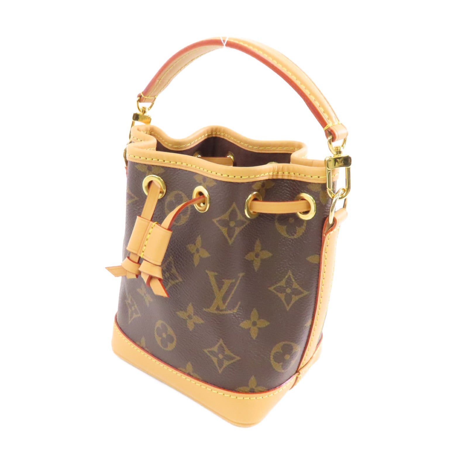 LOUIS VUITTON Monogram Nano Noe金扣手挽肩背兩用袋啡色