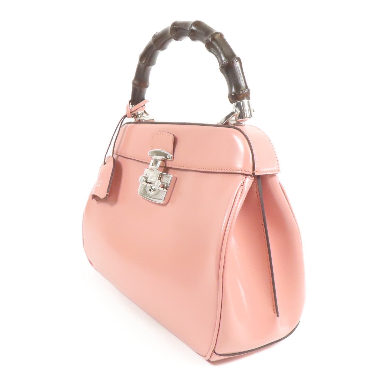 GUCCI GG SHW Hand Bag Calfskin Leather Pink