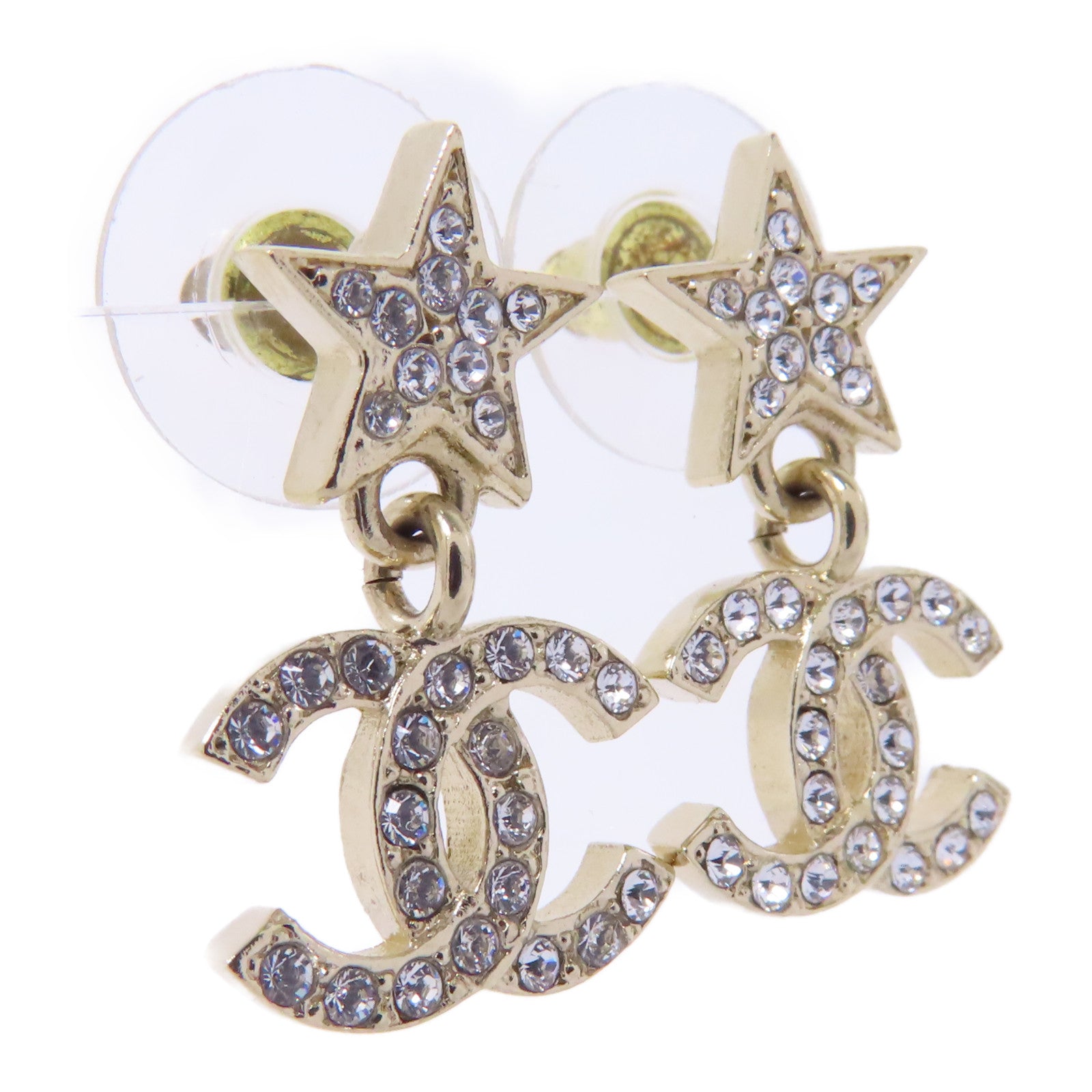 CHANEL PVC/金屬Earrings耳環金色/透明