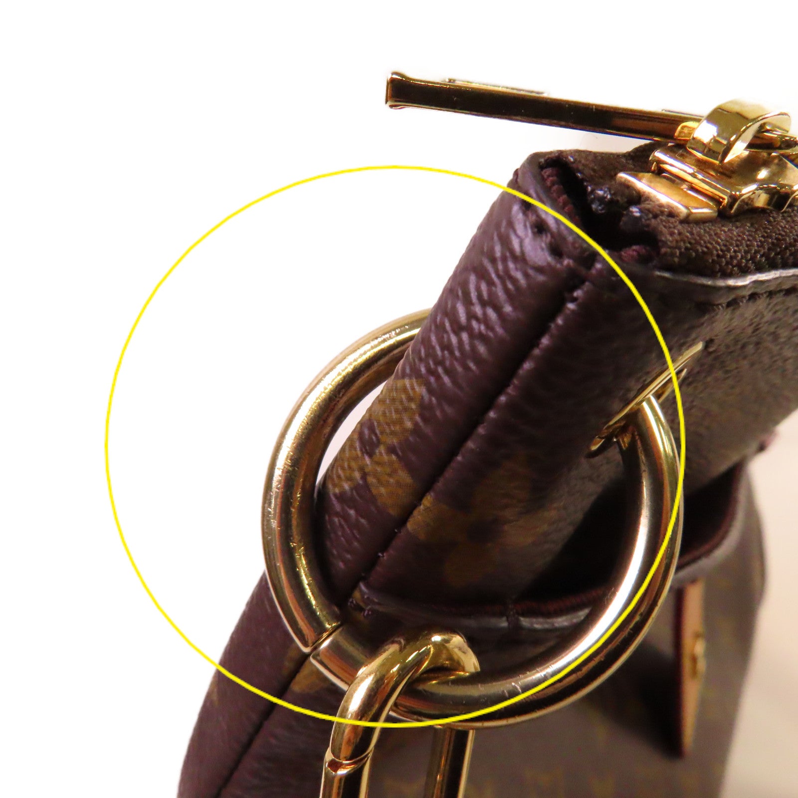 LOUIS VUITTON Monogram Odeon MM Shoulder Bag金扣肩背袋啡色