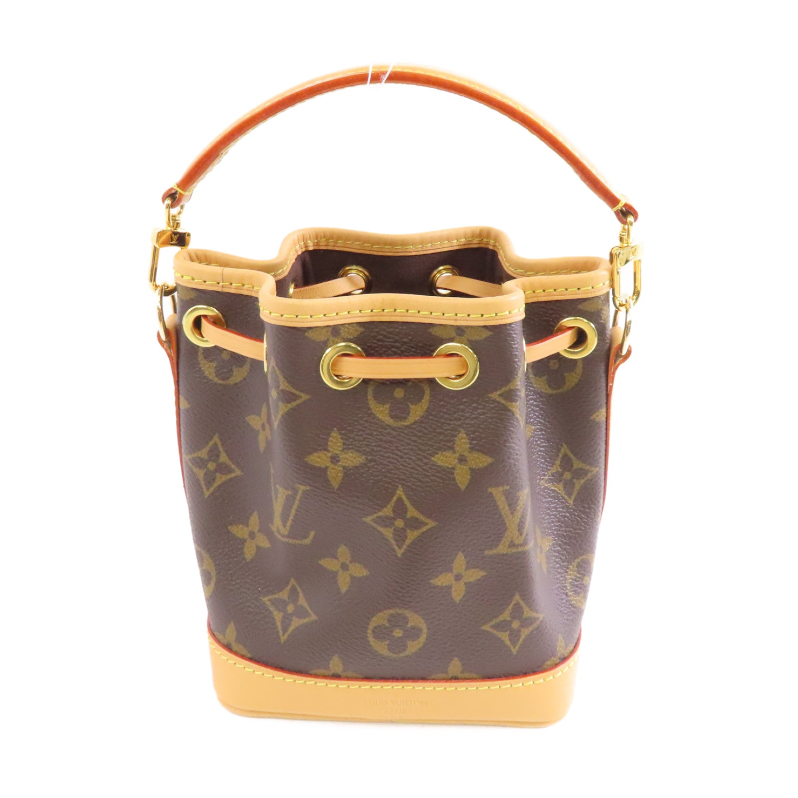 LOUIS VUITTON Monogram Nano Noe金扣手挽肩背兩用袋啡色