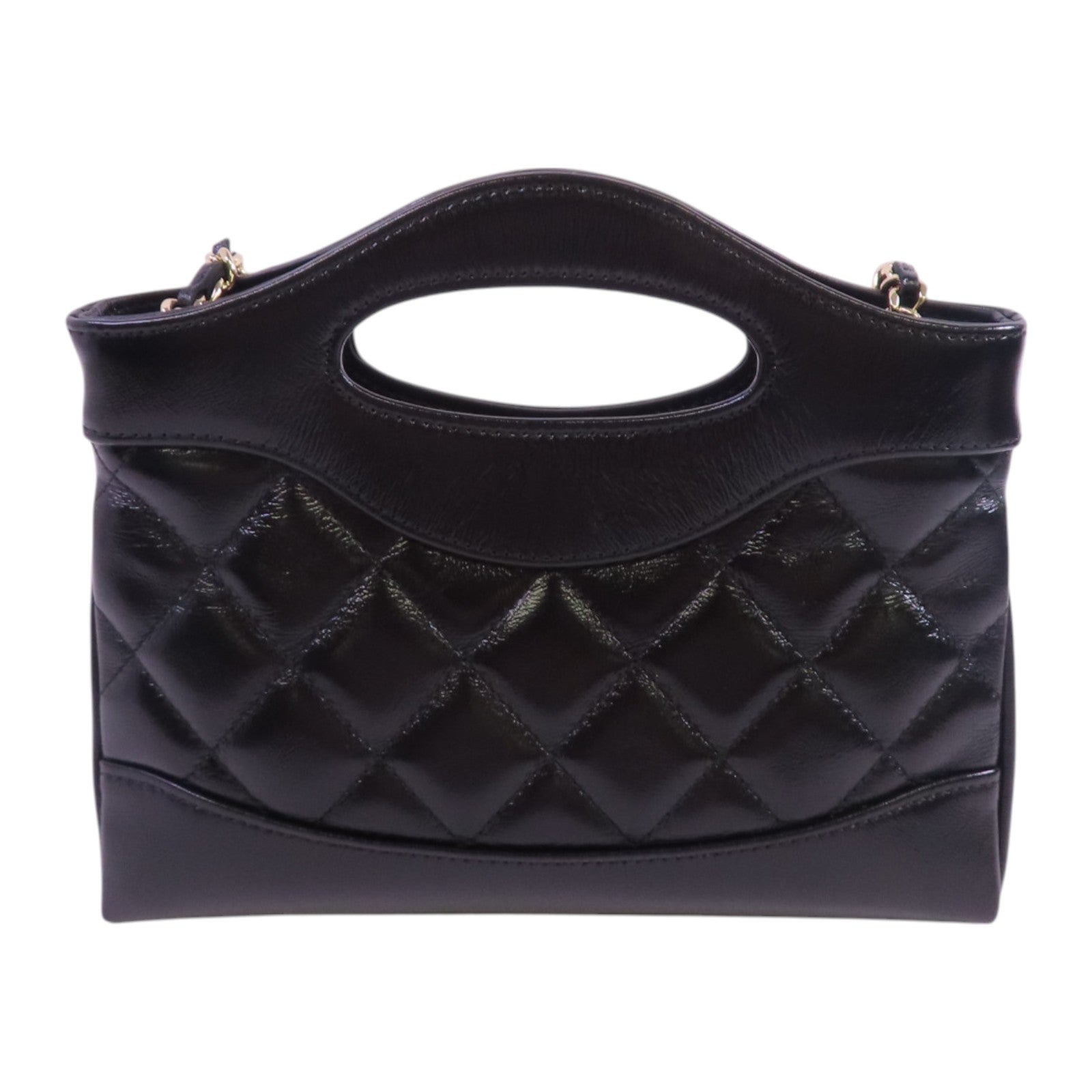 CHANEL 牛皮皮革Nano 31 Chain Shoulder Bag金扣鏈帶肩背袋