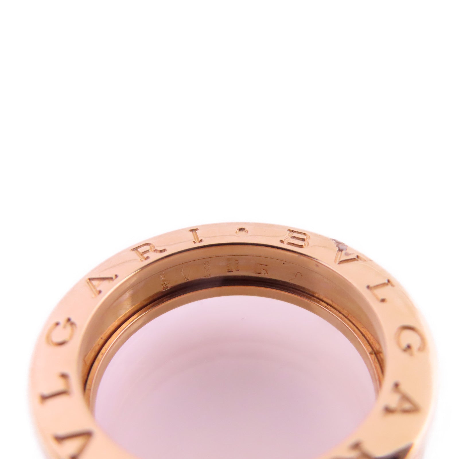 BVLGARI 18K玫瑰金B-zero1-1band Ring戒指#51/US#5.5