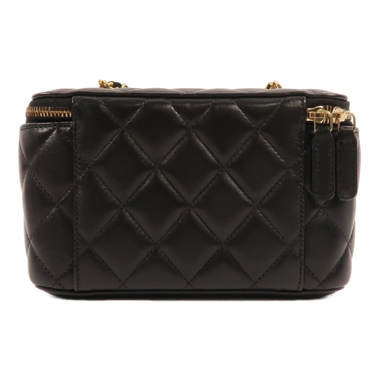 CHANEL 羊皮皮革Vanity Case Gold Ball鏈帶肩背袋
