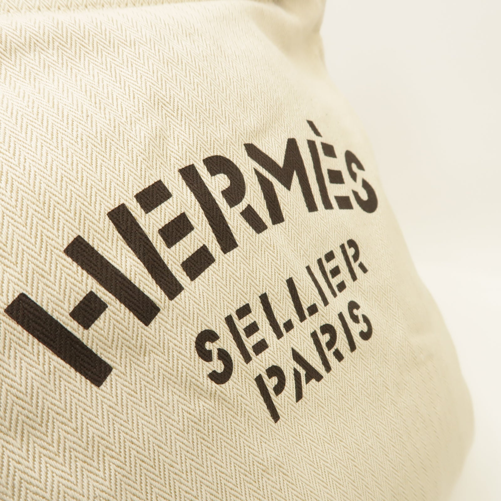 HERMES 【激減優惠】帆布AlineTote Bag銀扣手挽袋米色
