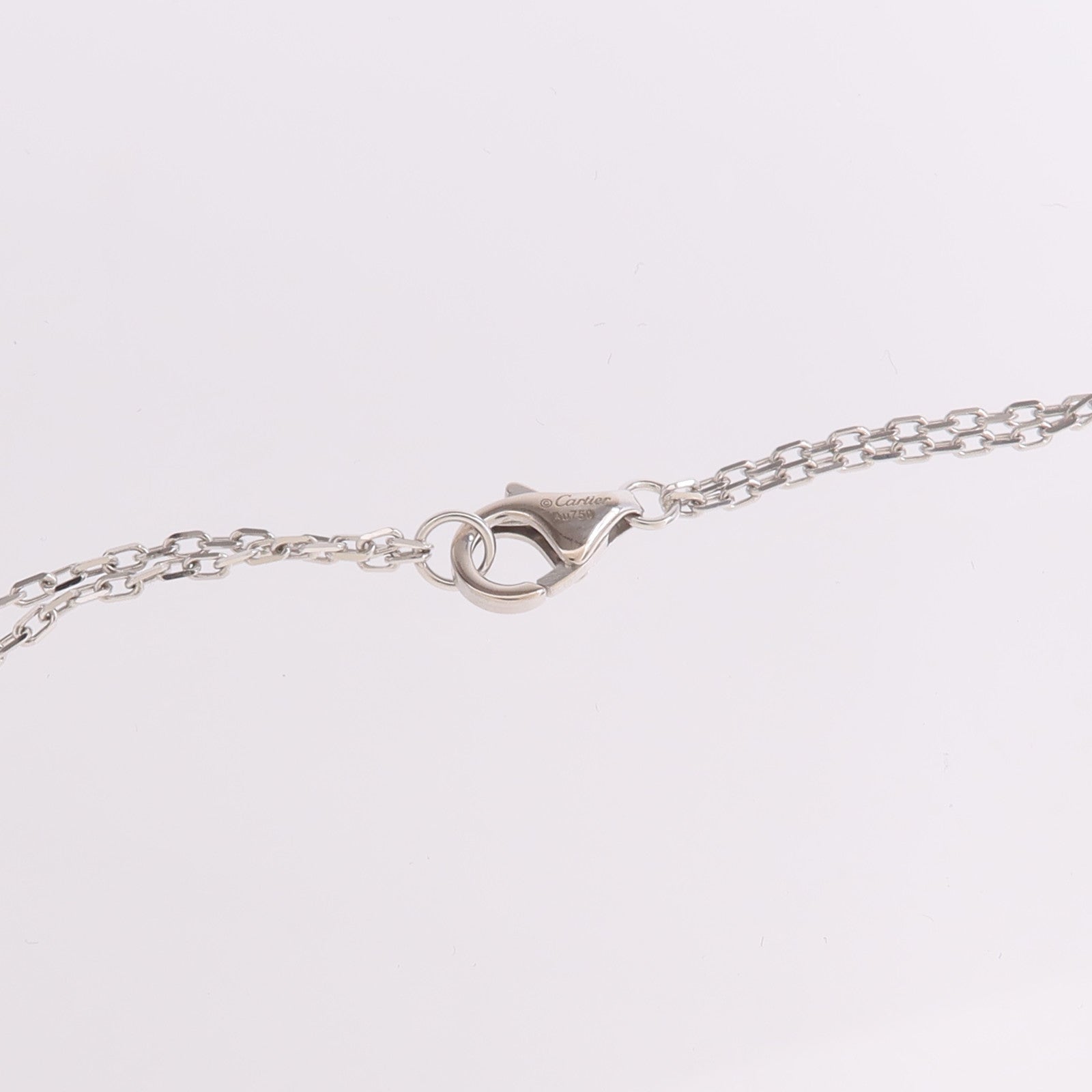 CARTIER 18K白金Love Necklace 2 Diamonds鑽石項鍊