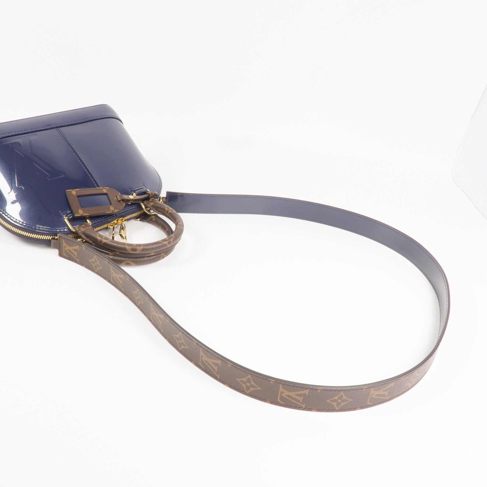 LOUIS VUITTON Monogram/Monogram Vernis Alma BB金扣手挽肩背兩用袋