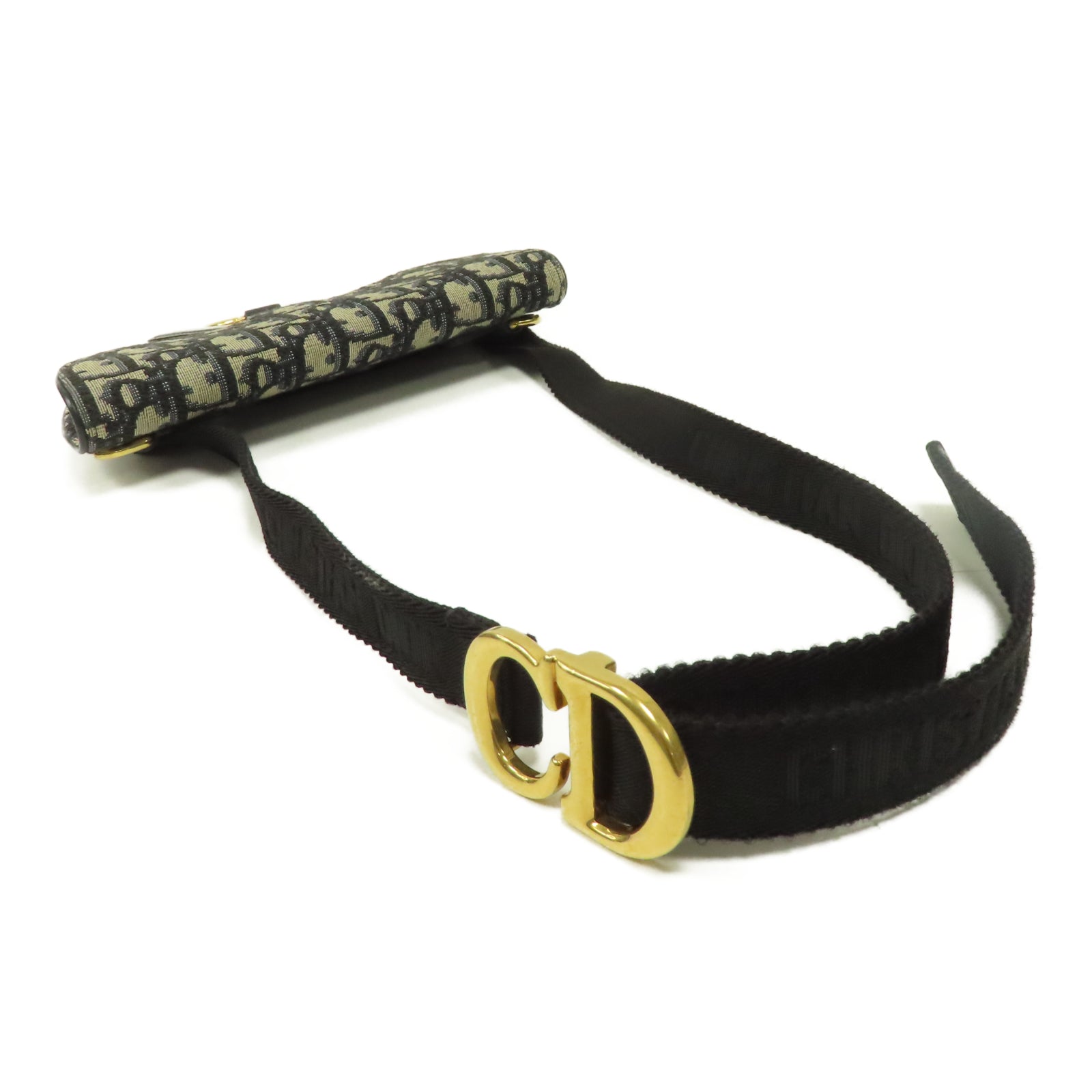 Dior 【激減優惠】帆布Saddle Oblique Waist Belt Bag金扣腰包藍色