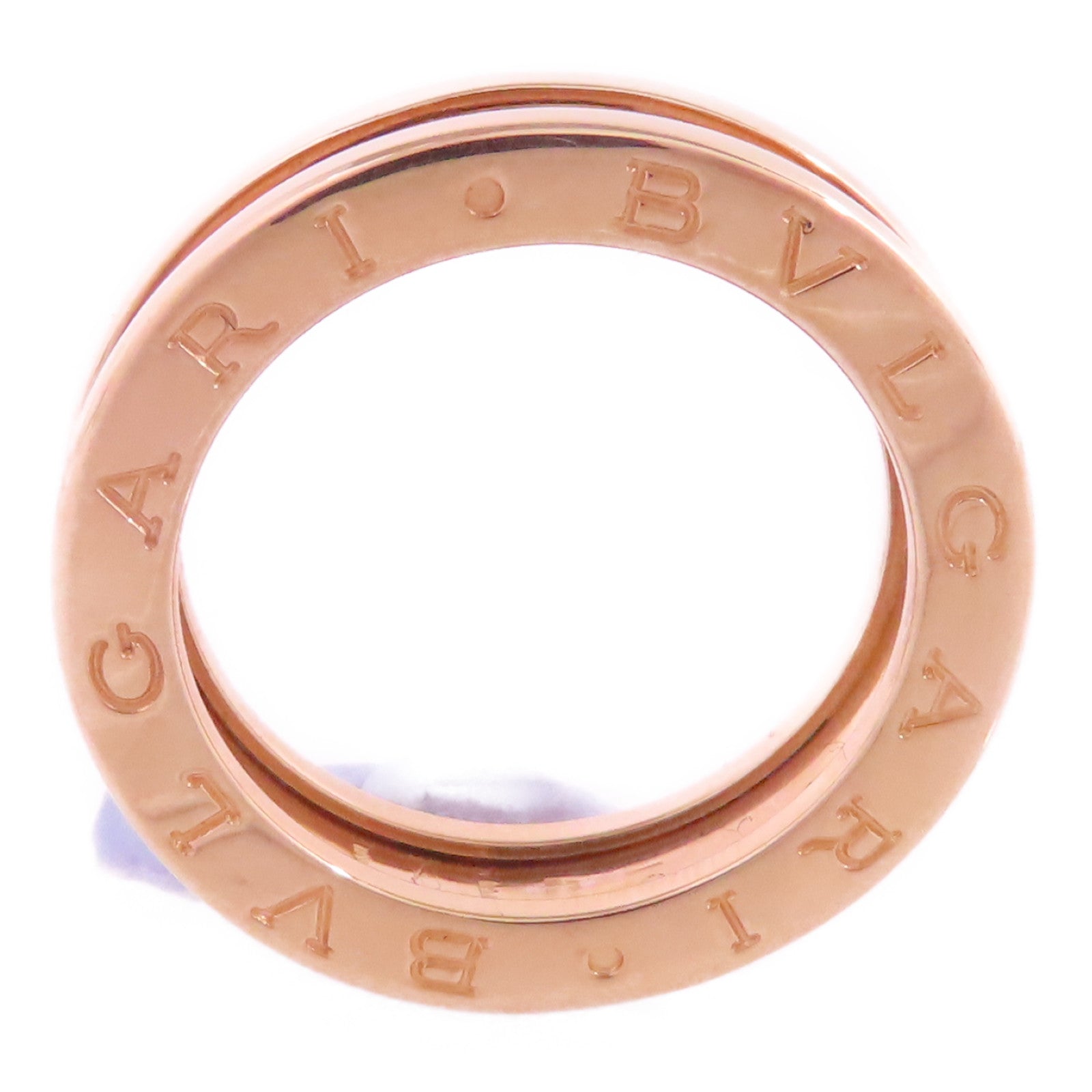BVLGARI 18K玫瑰金B-zero1-1band Ring戒指#51/US#5.5