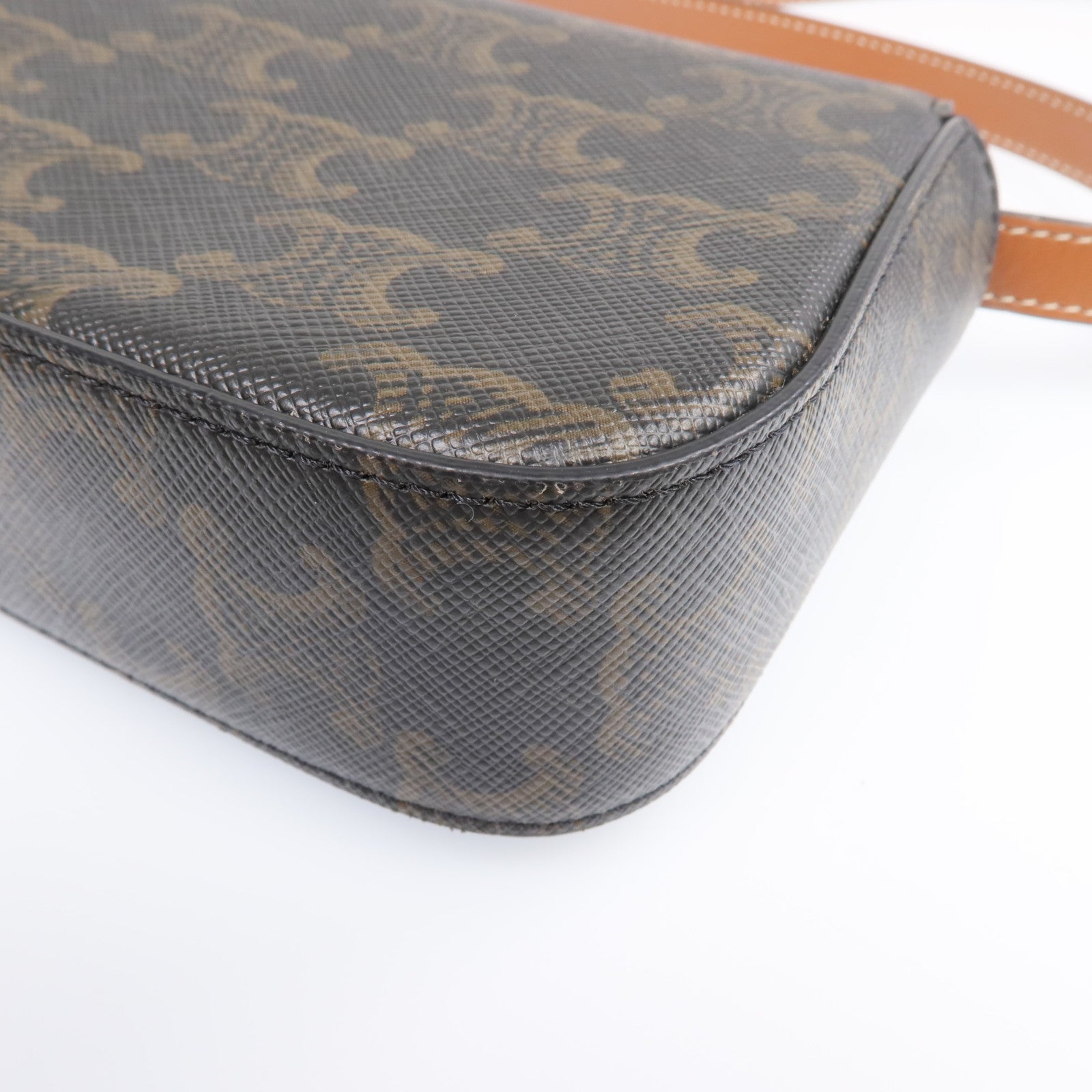 CELINE 塗層帆布Mini Triomphe金扣肩背袋