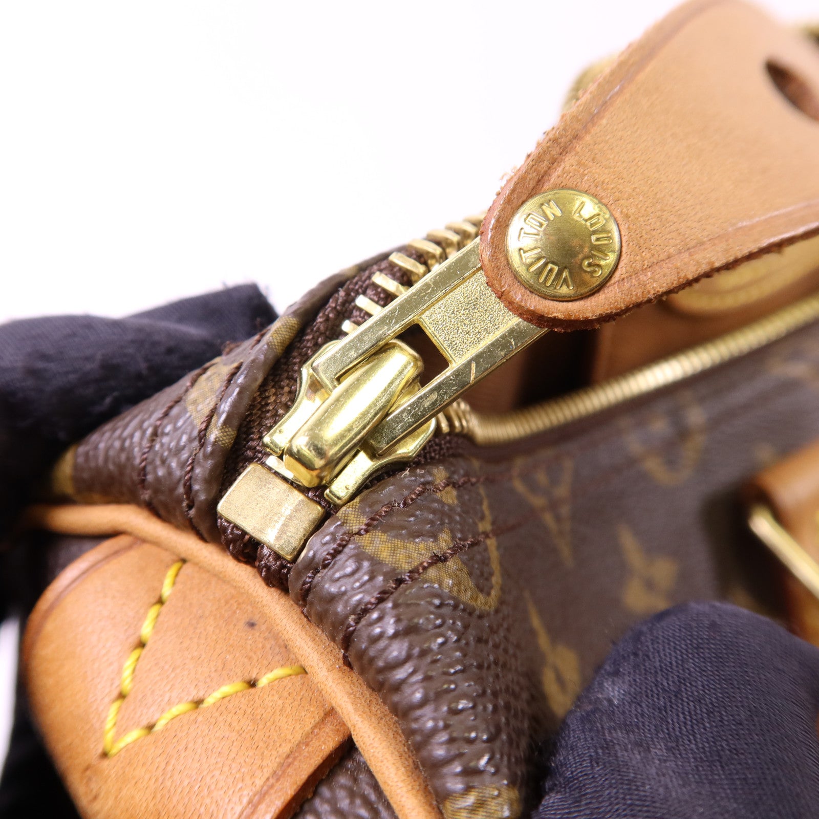 LOUIS VUITTON Monogram Speedy 35金扣手挽袋