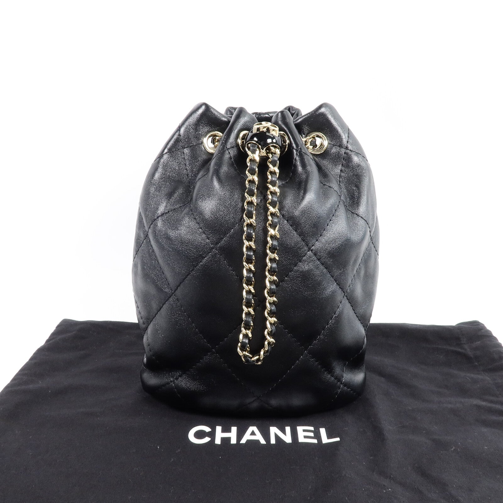 CHANEL 牛皮皮革Backpack鏈帶背包