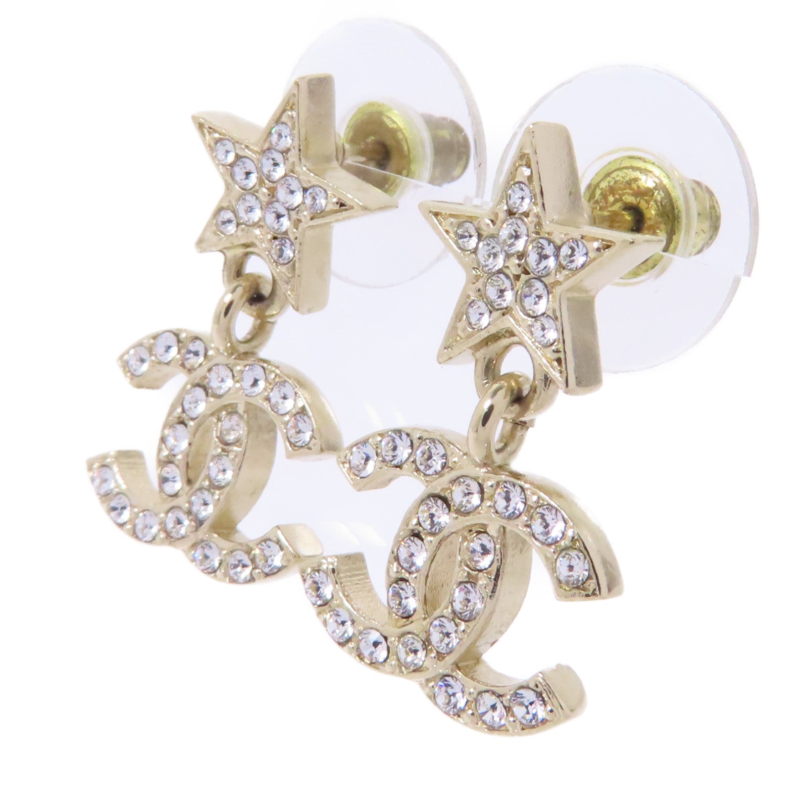 CHANEL PVC/金屬Earrings耳環金色/透明